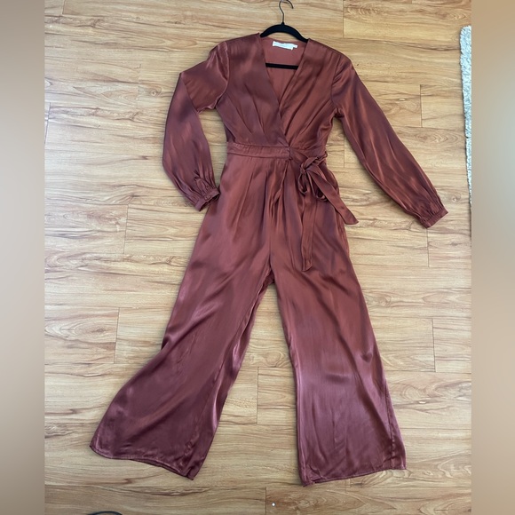Astr Pants - Beautiful rust colored silk pant jumpsuit